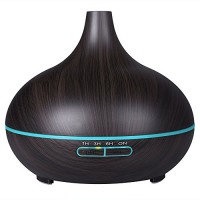 H&Z 300ml Cool Mist Humidifier Ultrasonic Aroma Essential Oil Diffuser for Office Home Bedroom Living Room Study Yoga Spa - Wood Grain - B06Y2S84N3